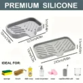 Sink Silicone Tray With drain Soap Sponge Storage Holder Countertop Sink Scrubber Brush Soap Storage Rack Kitchen Organizer - Image 6