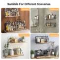 Wall Mounted Shelves Without Drilling Wood Hanging Shelf For Living Room Bedroom Storage Basket Wall Decoration Rack Organizers - Image 5