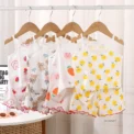 New Kids Tops+shorts Set Summer Thin Baby Cotton Vest Sleeveless Loungewear Set for Girls Suit
