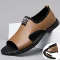 Brand Man Sandals Designer Fashion Leather Casual for Men Summer Comfortable Beach Slippers Outdoor Non-slip Men Sandalias 2025