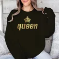 Queen Printing Womens Sweatshirt Fashion O Neck Tops Casual Jogging Pullover Daily Commute Clothing Loose Woman Tracksuit - Image 2