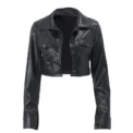 Xeemilo Autumn Faux Leather Short Jacket Y2K Turn-down Collar Fashion Botton Decoration PU Coat 2022 Grunge Street Casual Coats - Image 6