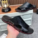 YRZL Men's Slippers Fashionable Sandals Home Shoes Non-slip Flats Slides Sandal for Men Leather Slipper Male Indoor Flip Flops - Image 5