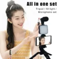 Smartphone Vlogging Kit With Tripod Phone Holder Mini Microphone LED Fill Light Starter For TikTok Live Stream Video YouTube - Image 2