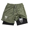 Y2K Performance Shorts Men Spider Printed GYM Casual Sports Compression Shorts Workout Running Mesh 2 In 1 Sport Short Pants - Image 4