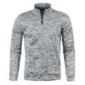 Autumn Men's Half Zipper Sweatshirts Long Sleeve Solid Color Pullover Turtleneck Streetwear Winter Warm Jacket Sport Coats - Image 3