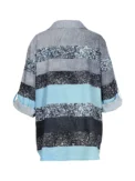 Plus Size 2023 New in Women's Loose Commuter Five-Quarter Sleeve Top, Striped Colorblock Shirt Larger Size Single Row Buttons - AliExpress 200000345 - Image 3