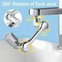 2pcs Faucet Extender, ABS Robotic Arm,Single Mode,1080° Rotating Universal Faucet Extension, Swivel Faucet For Bathroom Sink - Image 3