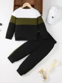 Winter Cool 4-7 Years Old Boy Long Sleeves Splicing Fabric Fashion Sports Clothing - Image 2