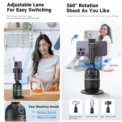Smart Auto Face Tracking Desktop AI Gimbal for Smartphone & Action Camera 360 Rotation Follow Focus Vlog Kit, Option with Tripod - Image 4