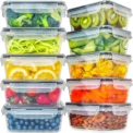 Kitchen Food Contianers Set, Microwave Dishwasher Safe BPA FREE 10pcs 840ML Containers Set With 10stickers and Marker