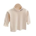 Autumn Winter Children Kids Boys Girls T-shirts Tops Turtleneck Solid Long Sleeve Warm Fleece Bottoming Shirts Tees for Kids - Image 6