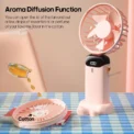 Portable mini fan that can be folded and hung around the neck, 5-speed USB charging fan, supporting phone and display screen, - Image 2