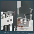 -Magnetic Adsorption Inverted Toothbrush Holder Wall -Automatic Toothpaste Squeezer Storage Rack Bathroom Accessories - Image 5