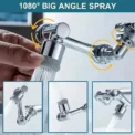2pcs Faucet Extender, ABS Robotic Arm,Single Mode,1080° Rotating Universal Faucet Extension, Swivel Faucet For Bathroom Sink - Image 4
