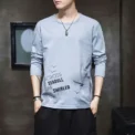 Men's Long Sleeve Pure Cotton T-Shirt Plus Size Autumn Collection Crew Neck Top Base Layer Inner Wear Outerwear - Image 2