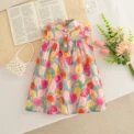 Summer Baby Girl Dress Sweet Flower Printed Sleeveless Girl Dress Korean Style Children Clothing - Image 4