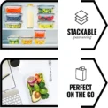 Kitchen Food Contianers Set, Microwave Dishwasher Safe BPA FREE 10pcs 840ML Containers Set With 10stickers and Marker - Image 6