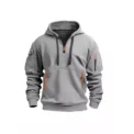 Casual Men's Hoodie Sweatshirt Autumn Winter Outerwear Zipper Multiple Pockets Loose Fit Comfortable Streetwear Style - Image 4