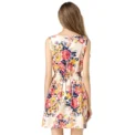 Casual Women Summer Beach Dress 2025 Femme Sexy Chiffon Florals Print Short Boho Dresses White Party Dress - Image 2