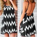 Summer Sexy Holiday Dress for women wave pattern tassel strap Sleeveless Holiday Dress Exotic Vitality suspender dress sexy