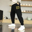 Children's Pants Jogging Sports Boys' Clothing Outdoor Street Simple Number Printed 23 Quality Basketball Pants Kid Trousers - Image 2