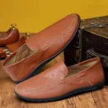 Men's Trendy Slip On Solid Colour Penny Loafer Shoes Comfy Non Slip Loafer Shoes - Image 4