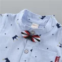 2PCS Baby Set Hot Summer All Over Crown Random Print Pattern Standing Neck Short Sleeve Shorts Set - Image 3