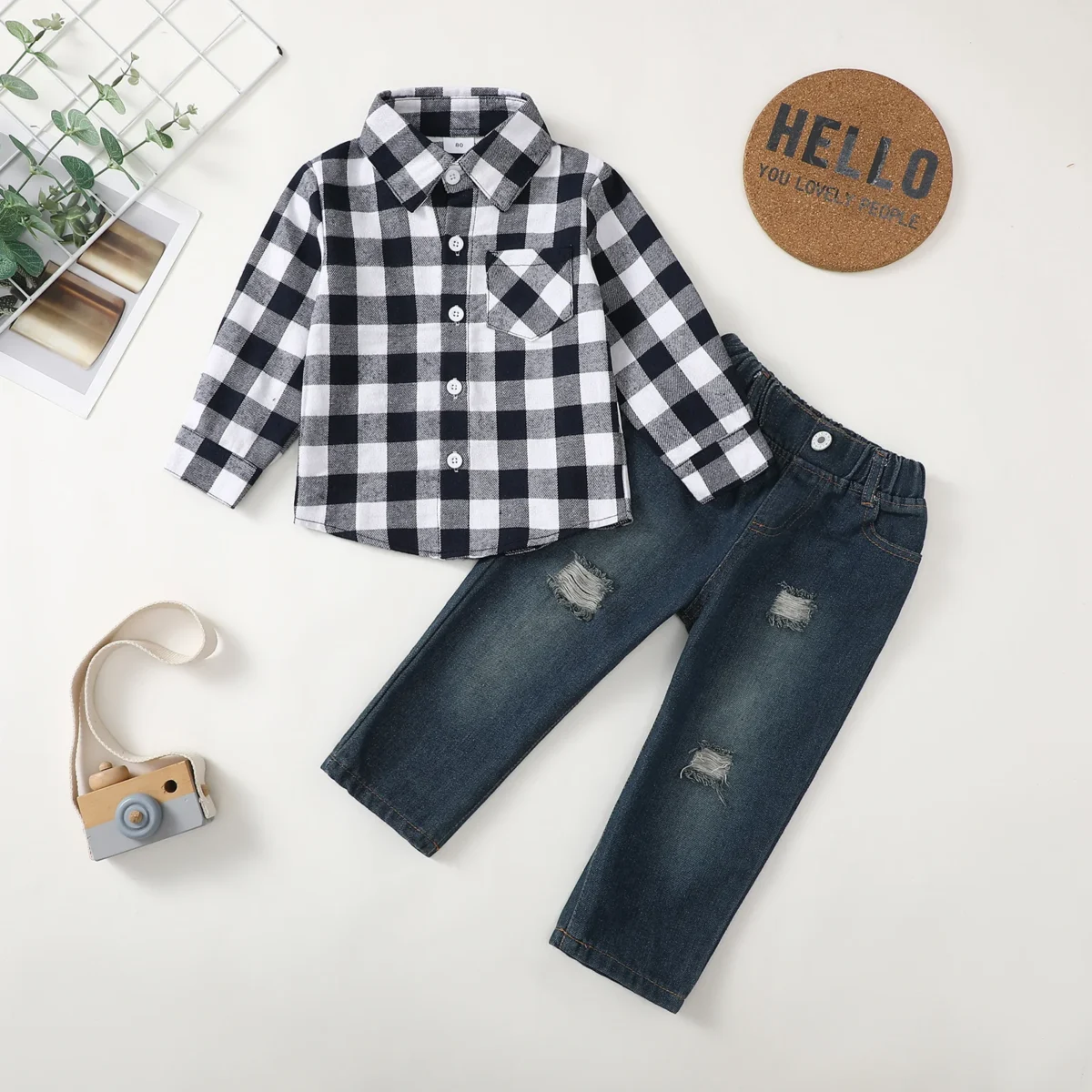 Winter Baby Boy Clothes Infant Toddler Boy Outfits 12 18 24 Months 2T 3T Denim Jeans Boys Fall Winter Clothing Pants Set - Image 6
