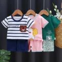 Kids Clothes Set Baby Boy/Girl T-Shirt + Shorts Summer Clothing Cotton Cartoon Casual Boys Tracksuit Children Baby Clothes Set - Image 2