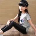 2-14 Years Girls Skinny Long Pants Shiny Black White Pink Children Bottoms Leggings Kids Elastic Trousers All-matches Leggings - Image 3