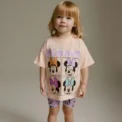Kid Summer Short Sleeve Tracksuits Cartoon Tshirt Shorts Two Piece White Tees Print Shorts Baby Casual Clothes Set - Image 4