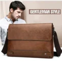 Briefcase For Men  Leather Tote Boston Commuting Laptop Shoulder Executive Business Work Messenger Crossbody Side Designer Bag - Image 4