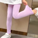 Girls four seasons thin leggings are comfortable, slim and cute. Printed pants for female students are simple and solid colors. - Image 4
