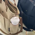 Urban Minimalist Female Student Large Capacity Commuting Horizontal Canvas Single Shoulder Diagonal Cross Portable Eco Bag - Image 6