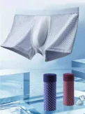 4 PCS men's underwear boxer briefs, breathable, comfortable and cool mesh boxer bri - Image 3