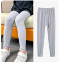 Girls four seasons thin fashion solid color leggings comfortable slim cute female students go out pants elastic waist pants - Image 3