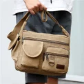 Men Canvas Shoulder Bags Casual Tote Travel Men's Crossbody Bag Luxury Messenger Bags Fashion High Quality Handbag - Image 4