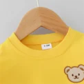 2PCS Children's Set Spring and Autumn Simple Little Bear Head Round Neck Long Sleeve Pants - Image 3