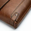 Briefcase For Men  Leather Tote Boston Commuting Laptop Shoulder Executive Business Work Messenger Crossbody Side Designer Bag - Image 2
