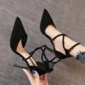 Newest Style High Heels Sexy Pumps Women Shoes 9cm Wedding Shoes for Women Bride Shallow Pointed Single Shoes - Image 3