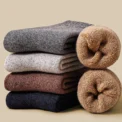 New Winter Warm Women Socks Wool Male Men Socks Super Thicker Solid Socks Merino Wool Socks Against Cold Snow Terry Sock - Image 2