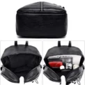 Vintage  Leather Travel Women Shopping Backpack Student School Bags Large Capacity Schoolbags Women Travel Zipper Rucksack - Image 3