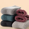 New Winter Warm Women Socks Wool Male Men Socks Super Thicker Solid Socks Merino Wool Socks Against Cold Snow Terry Sock - Image 4