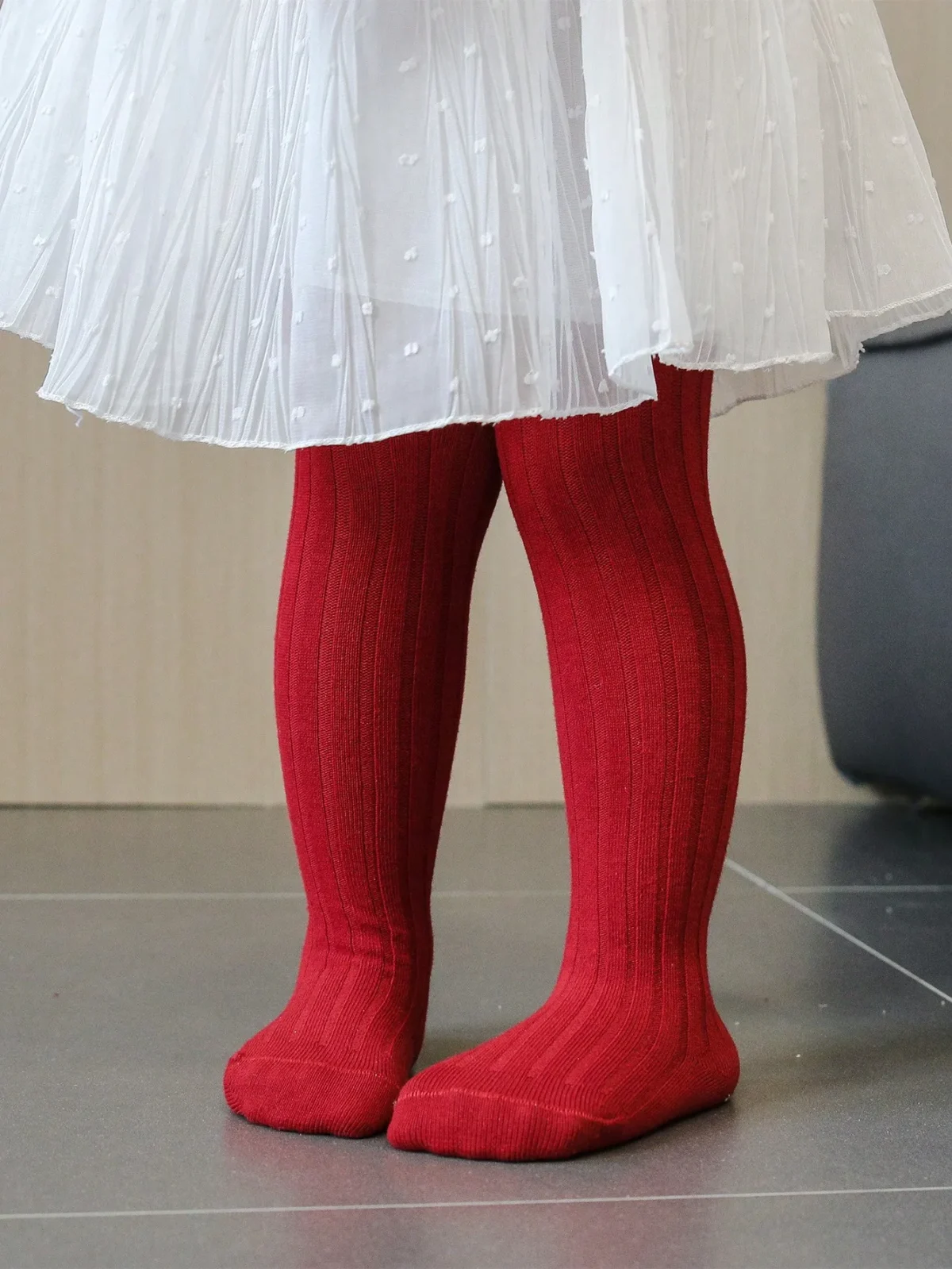 1 Pack of Simple Basic Vertical Stripesd Bottoming Pantyhose for Baby Girls, Suitable for Daily Life - Image 4