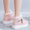 Winter New Boots Women Ankle Boots Warm PU Plush Winter Woman Shoes Sneakers Flats Lace Up Ladies Shoes Female Short Snow Boots - Image 5