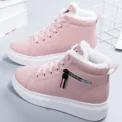 Winter New Boots Women Ankle Boots Warm PU Plush Winter Woman Shoes Sneakers Flats Lace Up Ladies Shoes Female Short Snow Boots - Image 3