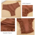 5PCS/Set Women Lace Seamless Cotton Panties Sexy Brazilian Pants Ribbed Breathable Girls Underwear Soft Plus Size Lingerie S-XL - Image 5