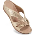 New Women's Slippers Casual Flower Hollow Wedge Beach Shoes Outdoor Fashion Platform Comfortable Non-slip Sandals Plus size - Image 3