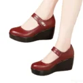 New Round toe Women's Shoes Casual Thick soled Comfort Shoes Versatile fashion high heels Slope heel ladies pumps Mujer Zapatos - Image 6